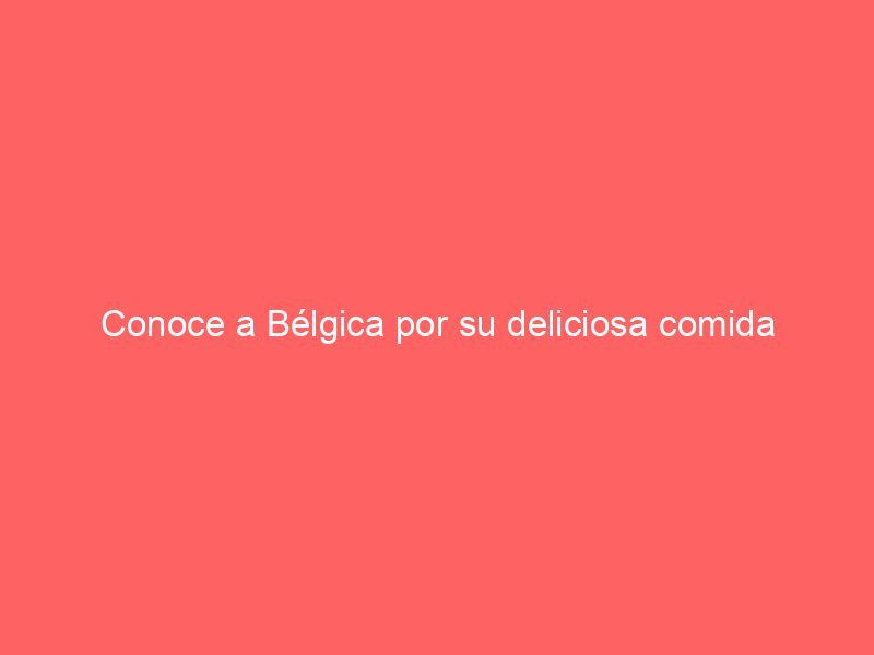 Conoce a Bélgica por su deliciosa comida