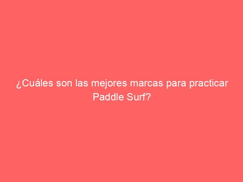 ¿Cuáles son las mejores marcas para practicar Paddle Surf?