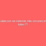 ¿Cuáles son los sistemas más comunes en el futbol 7?