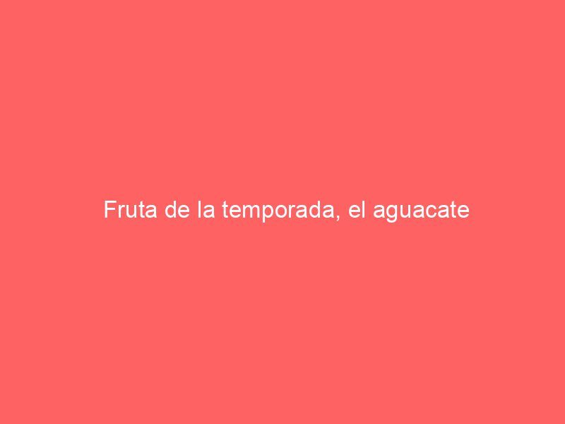 Fruta de la temporada, el aguacate