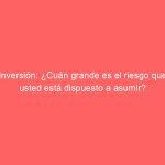 Inversión: ¿Cuán grande es el riesgo que usted está dispuesto a asumir?