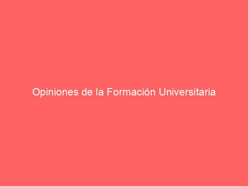 Opiniones de la Formación Universitaria