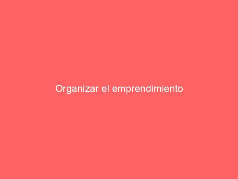 Organizar el emprendimiento