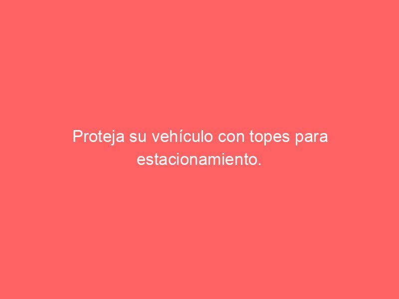 Proteja su vehículo con topes para estacionamiento.