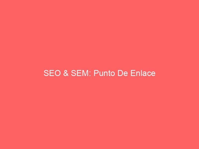 SEO & SEM: Punto De Enlace