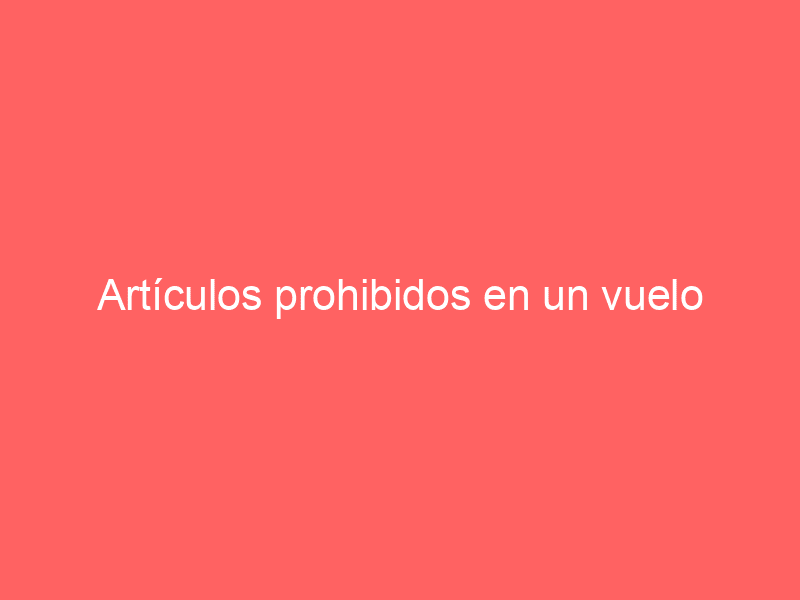 Artículos prohibidos en un vuelo