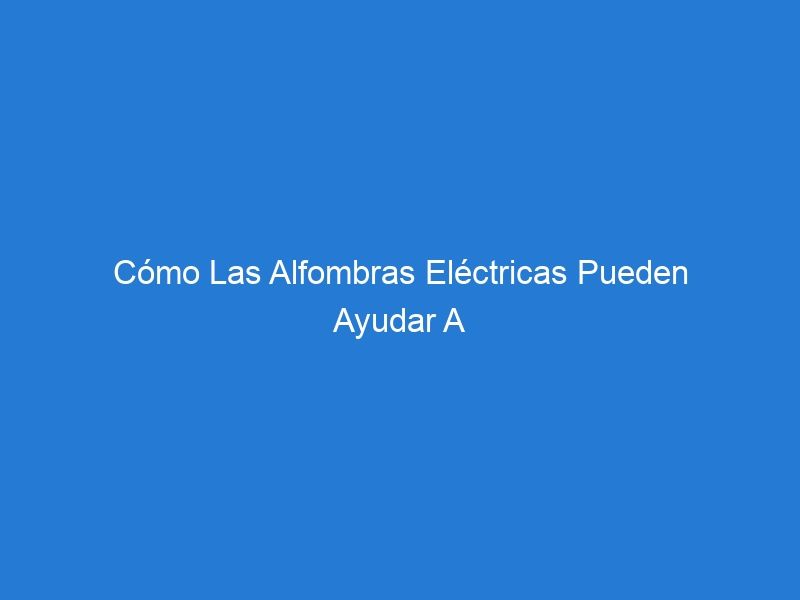 Cómo Las Alfombras Eléctricas Pueden Ayudar A Proporcionar Un Entorno De Trabajo Seguro