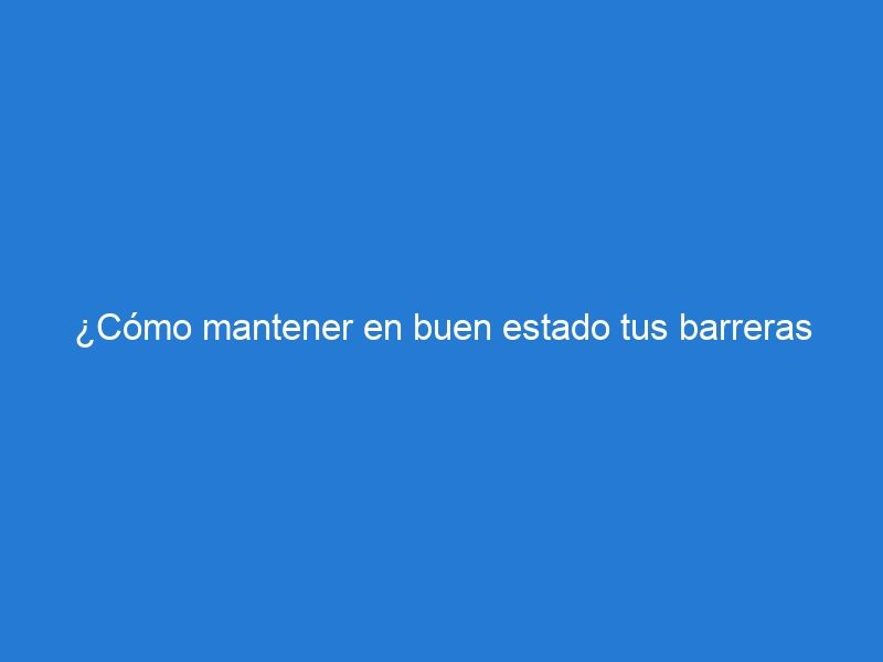 ¿Cómo mantener en buen estado tus barreras viales y trafitambos?