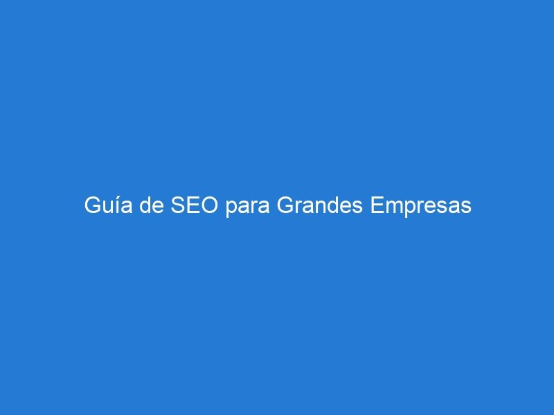 Guía de SEO para Grandes Empresas