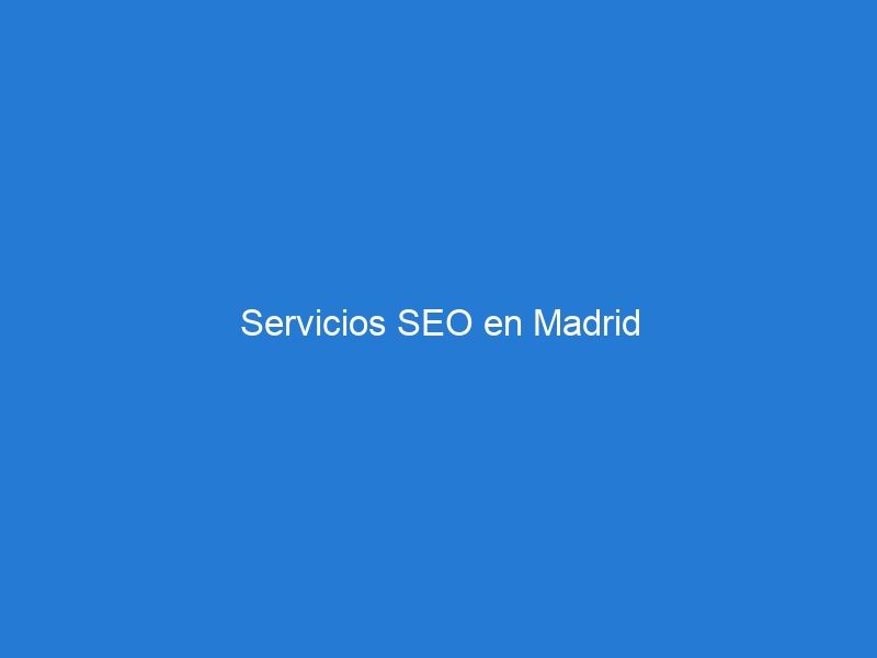 Servicios SEO en Madrid